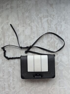 Rebecca Minkoff Black & White Crossbody Bag with Contrast Panel